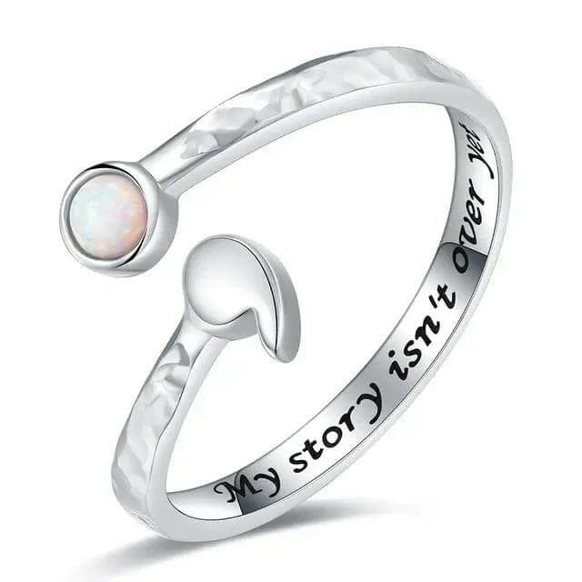 Mental Health Matters - Opal 925 Sterling Silver Semicolon "My Story Isnt Over Yet" Engraving.