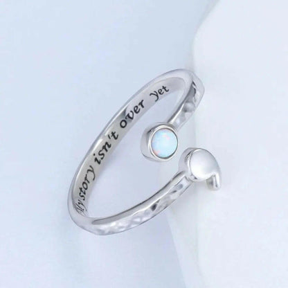 Mental Health Matters - Opal 925 Sterling Silver Semicolon "My Story Isnt Over Yet" Engraving.