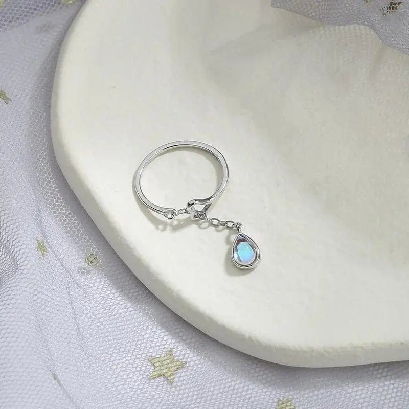 Moonstone Tear Drop Love Heart Ring  -  Fidget Anxiety Ring.