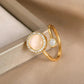 Mindful Rings - Opal Gold Plated Fidget Spinner Ring - Mindful Rings