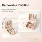 Portable Jewellery Organizer - Travel-Friendly Ring, Necklace, and Earring Storage Box Pink.