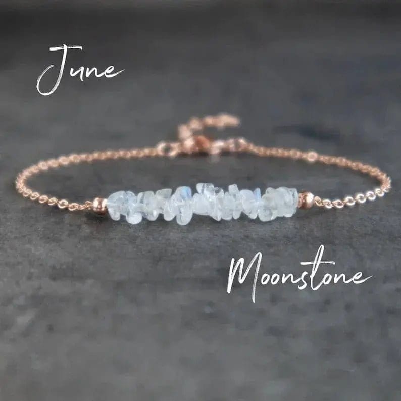 Mindful Rings Anxiety Ring Raw Moonstone Bracelet Raw Crystal Bracelet Rainbow Moonstone Bracelet June Birthstone Bracelets Healing Gemstone Anxiety Bracelet