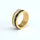 Rotatable Black Roman Numbers Zircon Rings Stainless Steel - Gold Plated