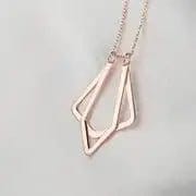 Mindful Rings Anxiety Necklace Stainless Steel Magic Ring Holder Necklace, Geometric Double Pendant Necklaces Ring Holder Holding Special Necklace - Silver, Gold & Rose Gold