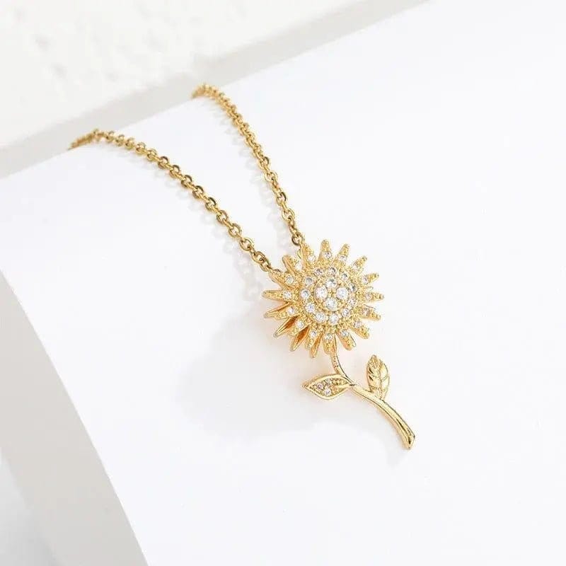 Mindful Rings Anxiety Necklace The Centered Collection - Spinning Necklace Sunflower Gold Plated