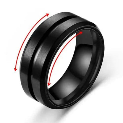 Mindful Rings Anxiety Ring The Explorer Collection Men's Rotating Ring - Black Fidget Rotating Spinner Ring