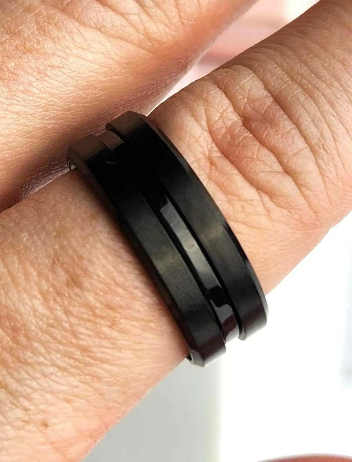 Mindful Rings Anxiety Ring The Explorer Collection Men's Rotating Ring - Black Fidget Rotating Spinner Ring