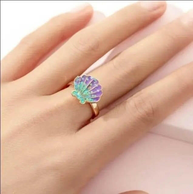 Mindful Rings Anxiety Ring The Mia - Sea Shell Kids Fidget Spinner Ring