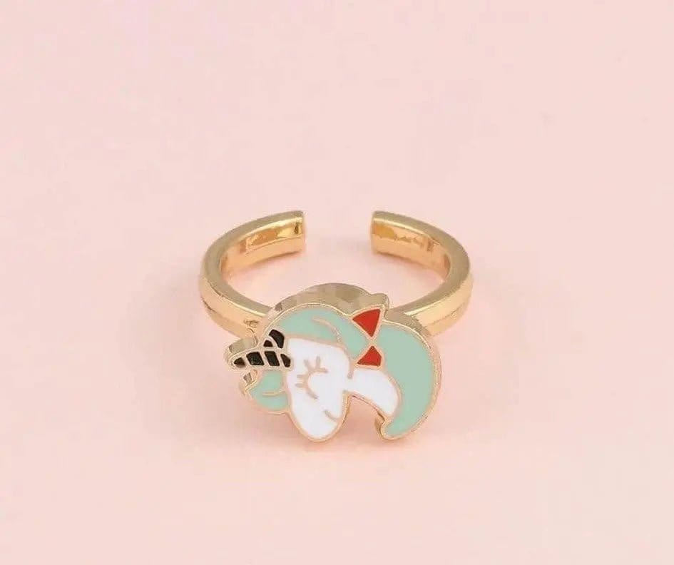 Mindful Rings Anxiety Ring The Olivia - White and Blue Unicorn Kids Fidget Spinner Ring