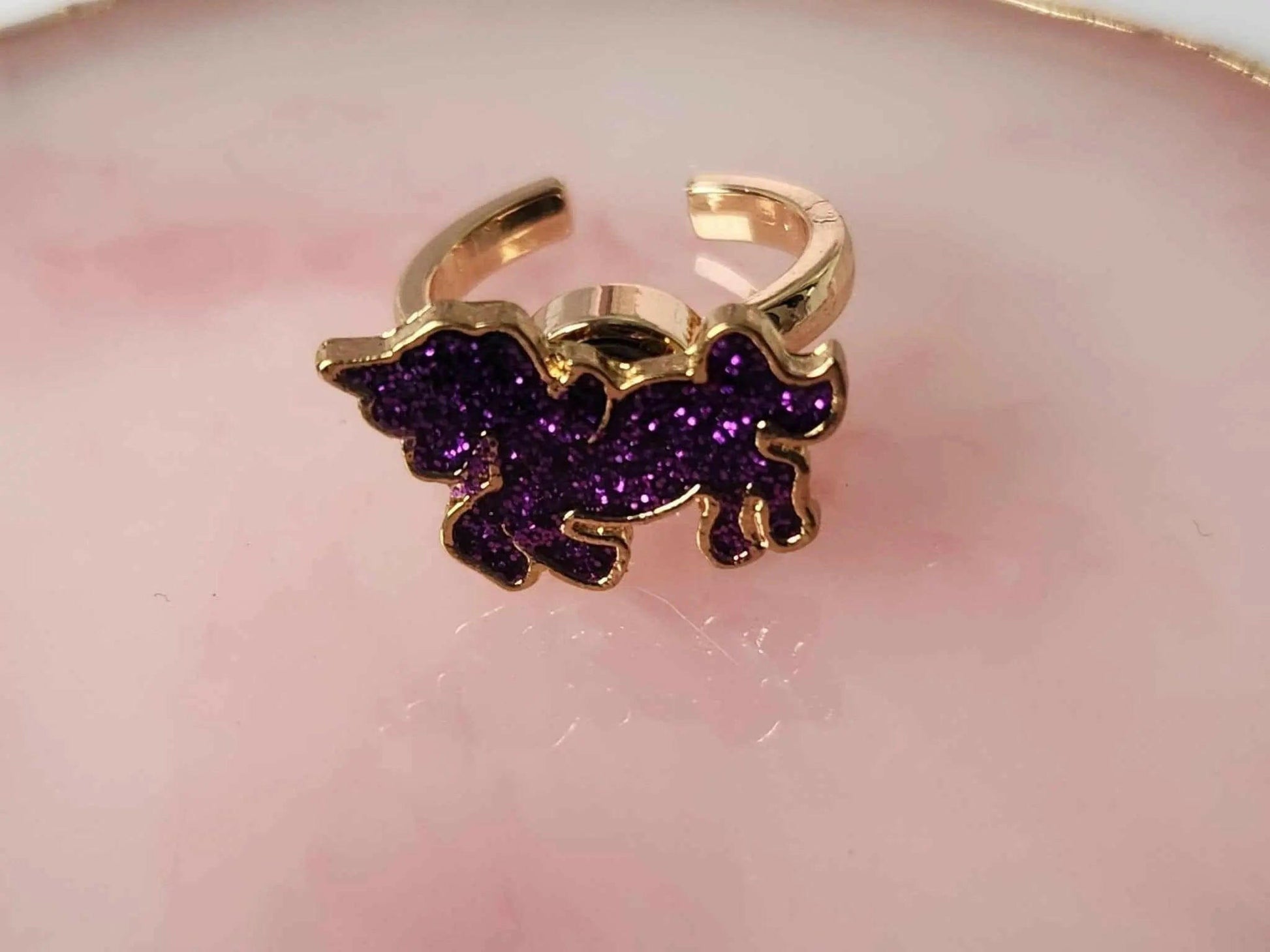 Mindful Rings Anxiety Ring The Rylie - Glitter Purple Unicorn Fidget Spinner Rings