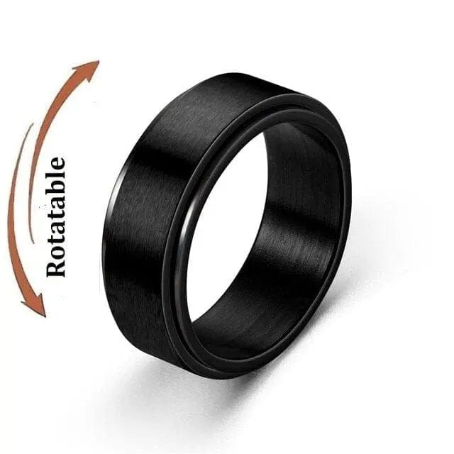 Mindful Rings Anxiety Ring The Soul Men's Collection Mindful Rings - Black Stainless Steel Fidget Spinner Ring