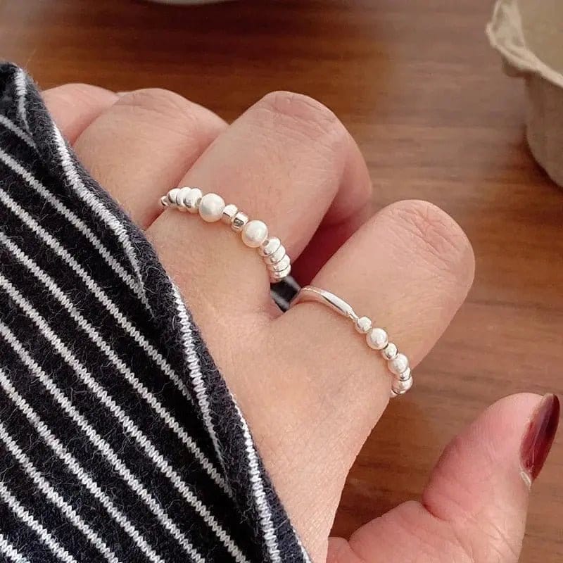 Pearl and Bead Fidget Ring - Fidget Anxiety Ring - Mindful Rings