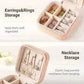 Portable Jewellery Organizer - Travel - Friendly Ring, Necklace, and Earring Storage Box Pink - Mindful Rings