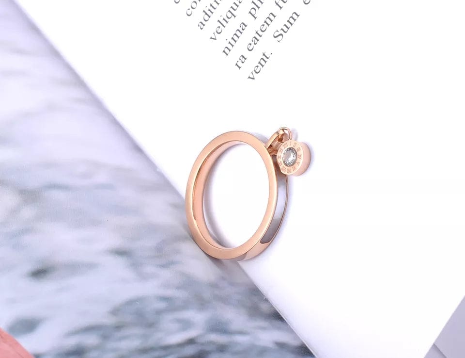 Rose Gold Plated Fidget Dangle Anxiety Sensory Relief Ring