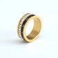 Rotatable Black Roman Numbers Zircon Rings Stainless Steel - Gold Plated - Mindful Rings