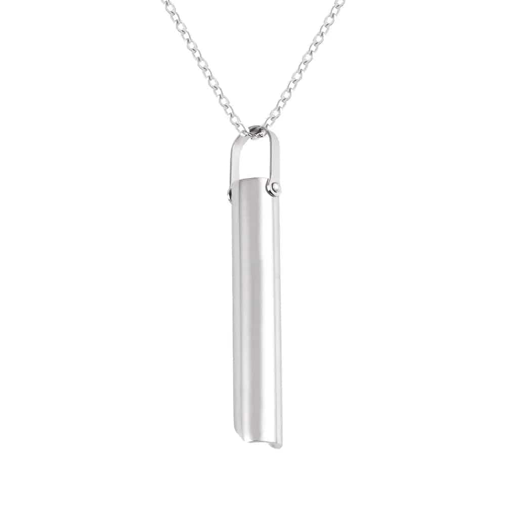 Silver Necklace Mindful Breathing Necklace Stress Relief - Mindful Rings