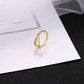 Simulated Pearl Dangle Cz Gem Chain Ring - Fidget Anxiety Ring - Mindful Rings