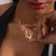 Stainless Steel Magic Ring Holder Necklace, Geometric Double Pendant Necklaces Ring Holder Holding Special Necklace - Silver, Gold & Rose Gold - Mindful Rings