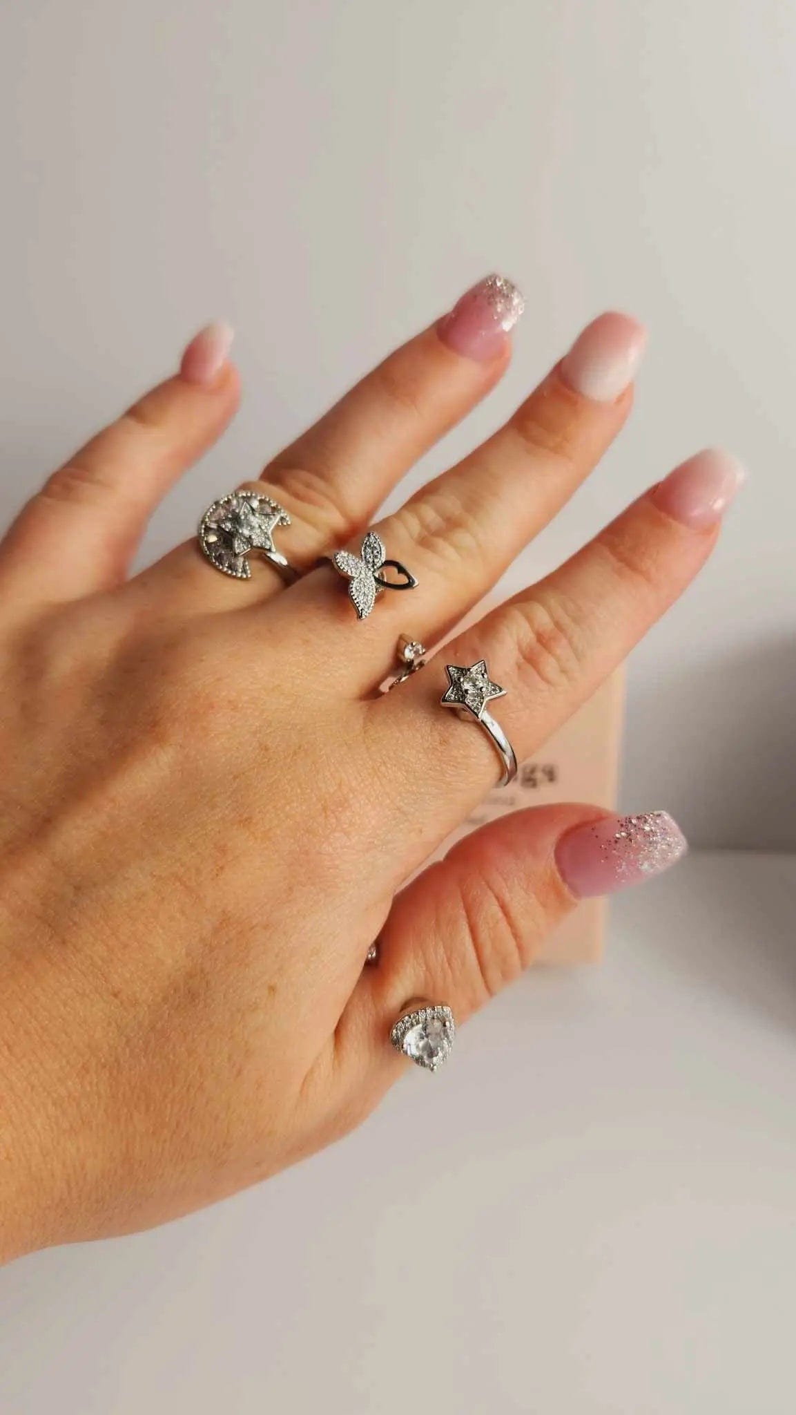 The Boho Chic Bundle - Crystal Infused Fidget Spinner Rings - Mindful Rings