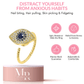 The Clarity Collection Mindful Rings - Gold Plated Sterling Silver Evil Eye Fidget Spinner Ring - Mindful Rings