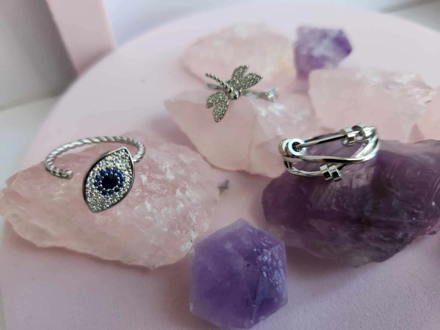 The Classic Bundle - Crystal Infused Fidget Spinner Rings - Mindful Rings