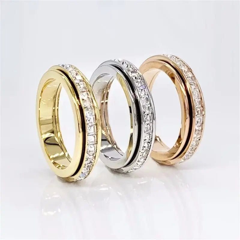 The Essence Collection Mindful Rings - Sterling Silver Fidget Rotating Spinner Ring - Mindful Rings