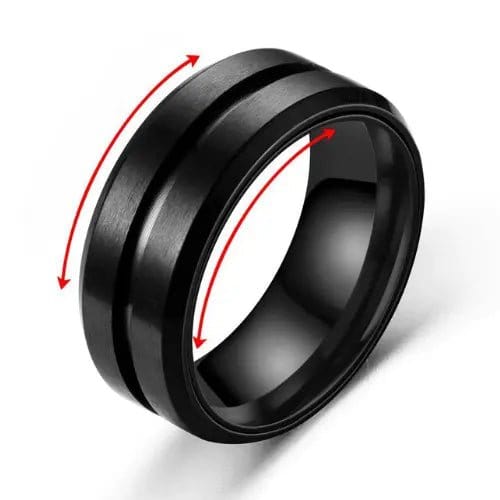 The Explorer Collection Men's Rotating Ring - Black Fidget Rotating Spinner Ring - Mindful Rings