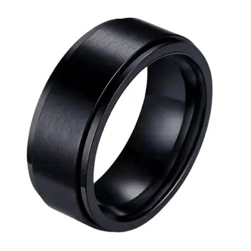 The Fusion Collection Men's Rotating Ring - Black Fidget Rotating Spinner Ring - Mindful Rings