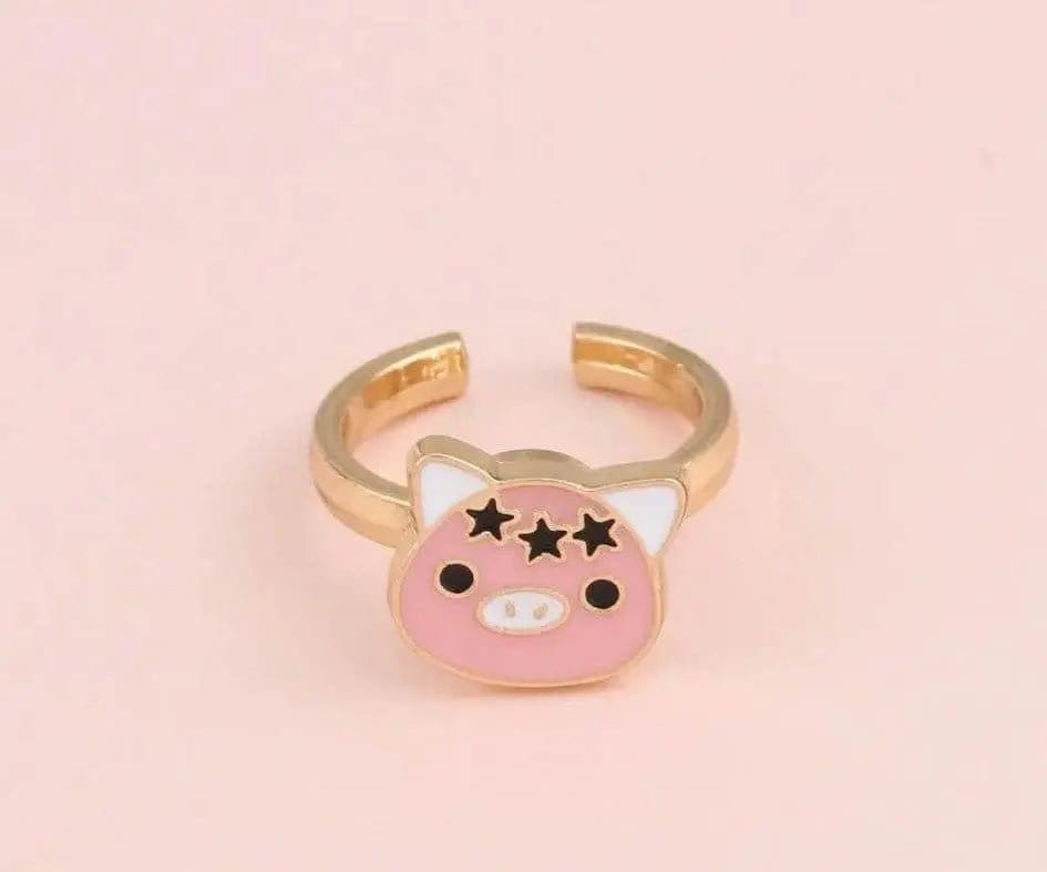 The Luna - Pink Piggy Fidget Spinner Ring Anxiety Rings - Mindful Rings