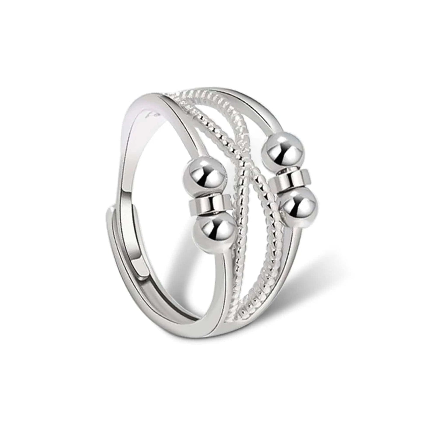 The Mind - Body Collection - Silver Fidget Spinner Ring - Mindful Rings