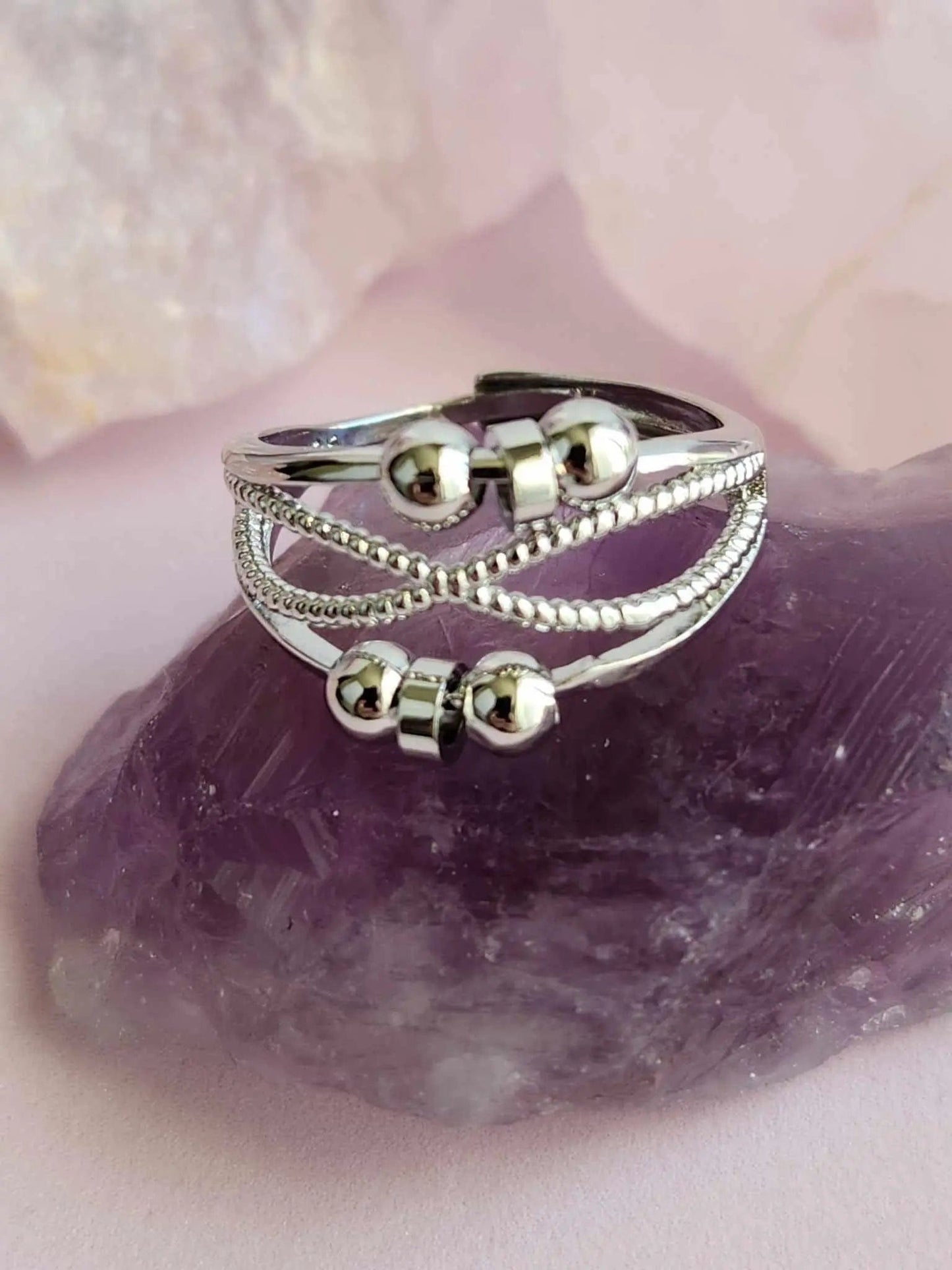 The Mind - Body Collection - Silver Fidget Spinner Ring - Mindful Rings