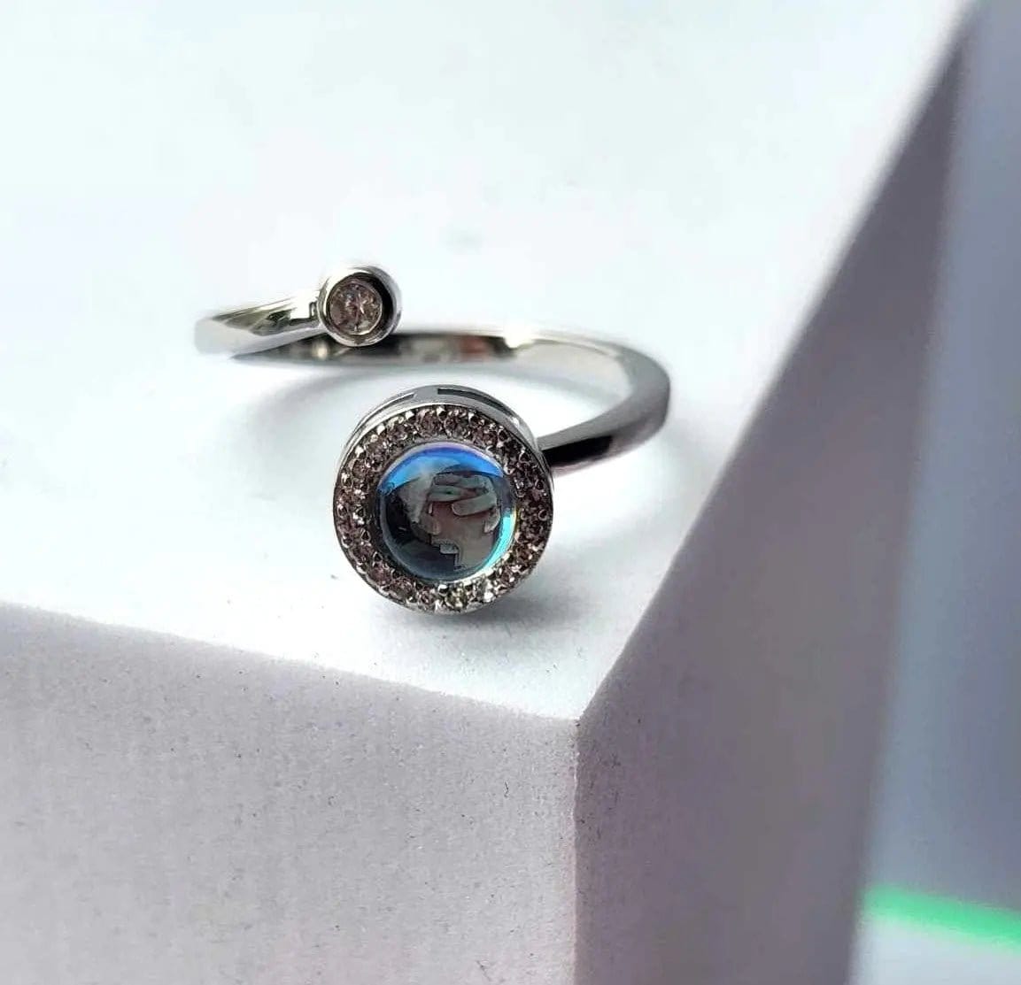 The Moonstone Collection - Blue Moonstone Fidget Spinner Ring - Mindful Rings