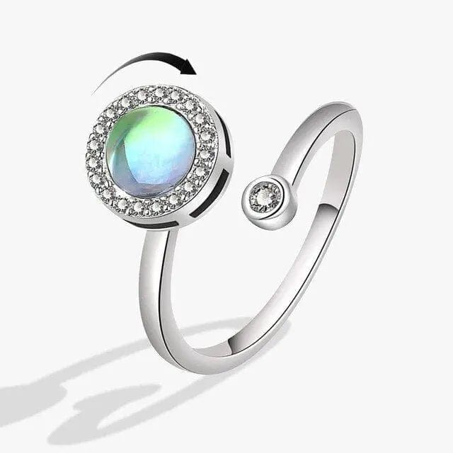 The Moonstone Collection - Blue Moonstone Fidget Spinner Ring - Mindful Rings