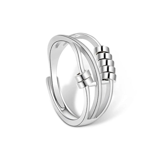 The Radiant Collection - Silver Fidget Spinner Ring - Mindful Rings