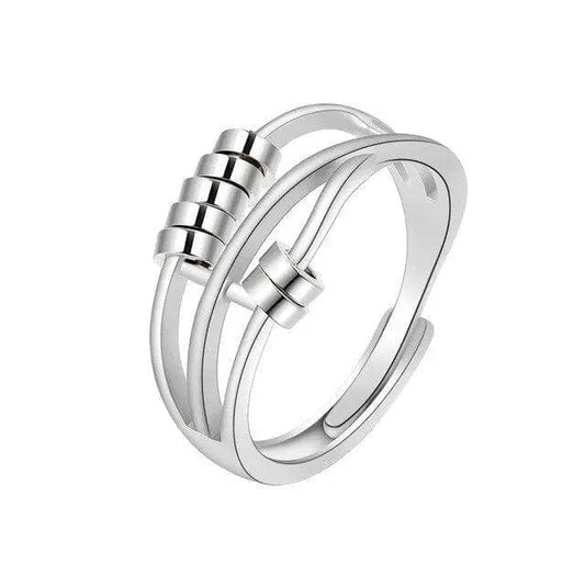 The Radiant Collection - Silver Fidget Spinner Ring - Mindful Rings