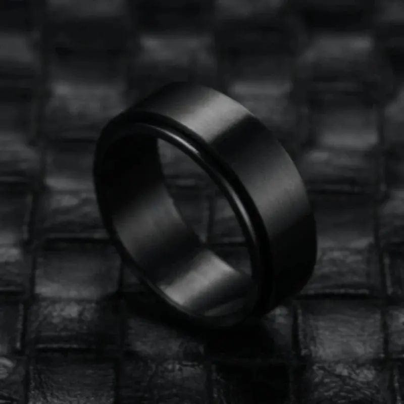 The Soul Men's Collection Mindful Rings - Black Stainless Steel Fidget Spinner Ring - Mindful Rings