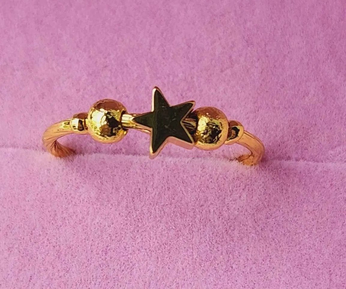 The Star Shine Collection - Gold Plated Fidget Spinner Ring - Mindful Rings