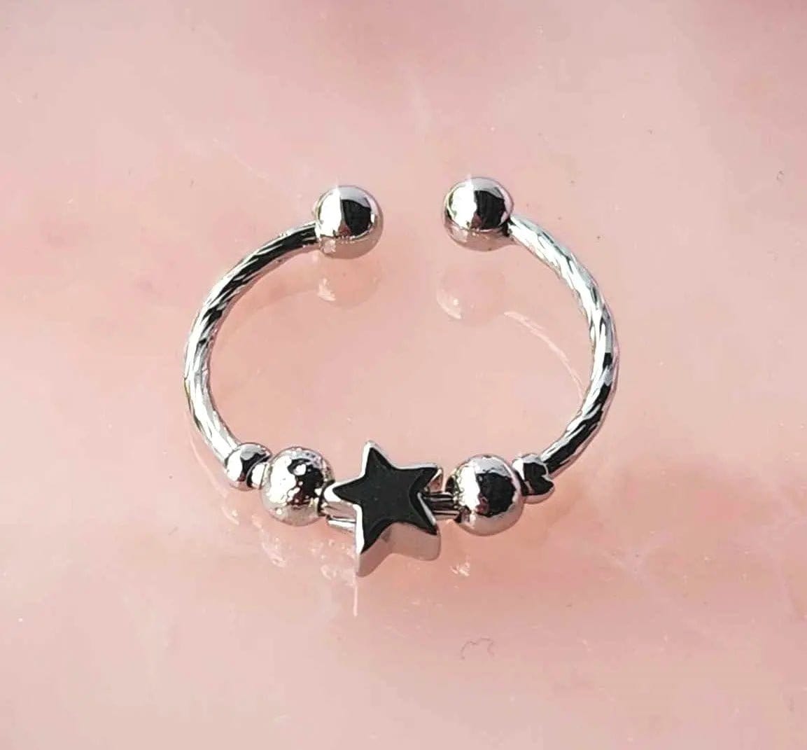 The Star Shine Collection - Sterling Silver Fidget Spinner Ring - Mindful Rings