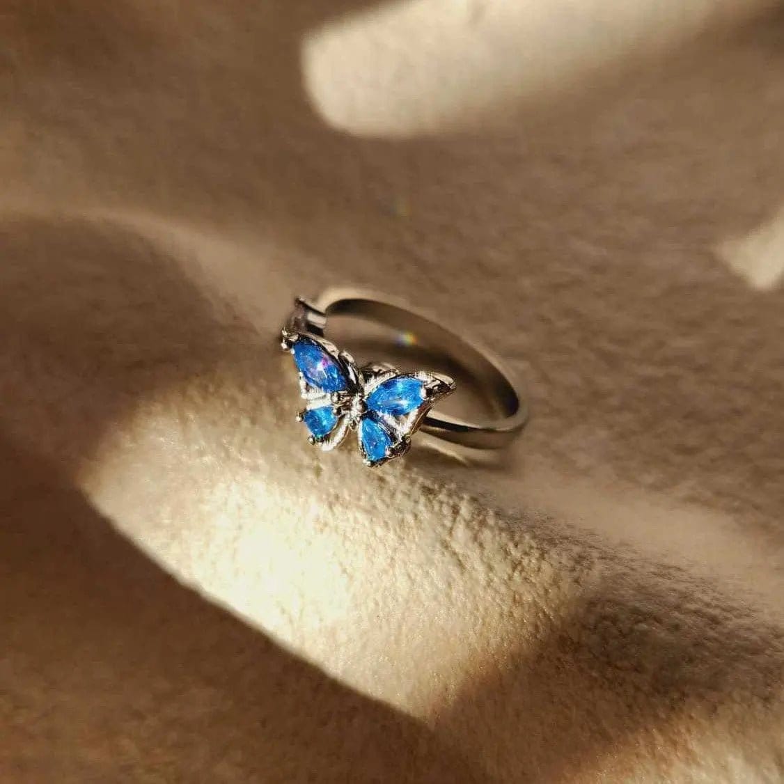 The Wellbeing Collection - Blue Butterfly Fidget Spinner Ring - Mindful Rings