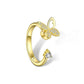 The Wellness Collection Mindful Rings - Gold Plated Iced Butterfly Fidget Spinner Ring - Mindful Rings